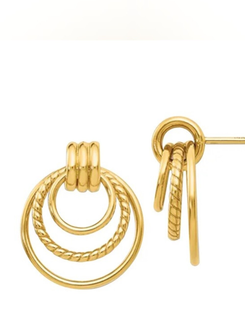 10kt High Polish Twisted Drop Earrings